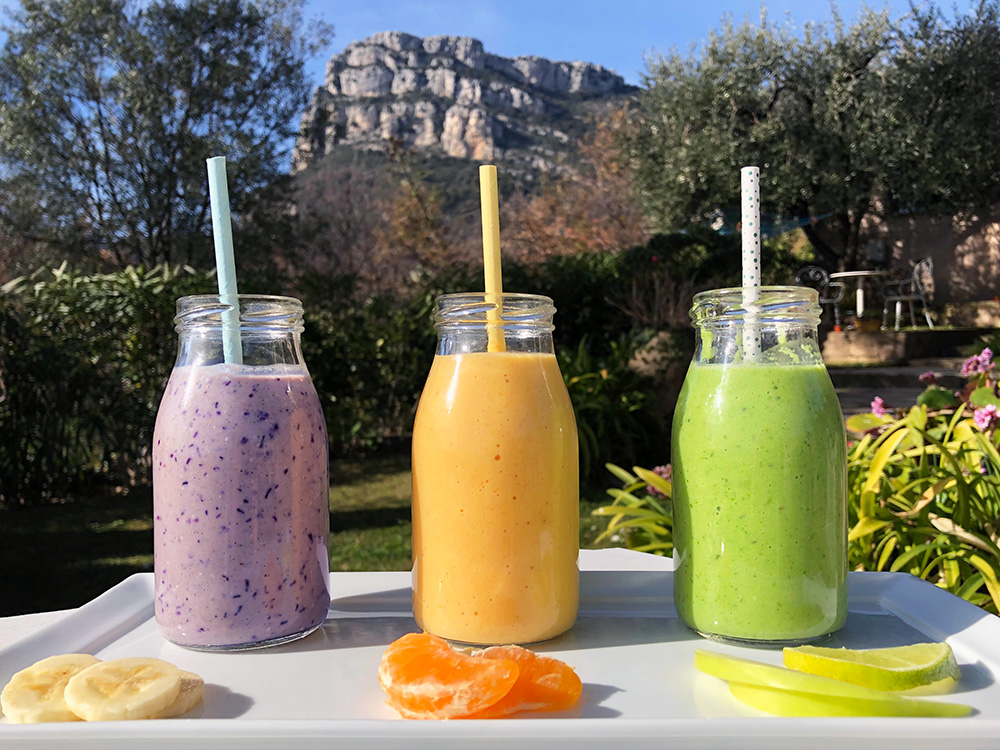 Smoothie i regnbuens farger