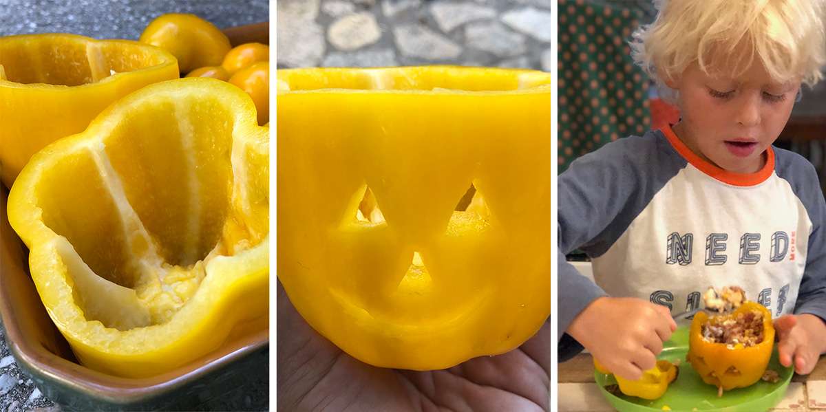 Barnas skremmende søte halloween paprika!