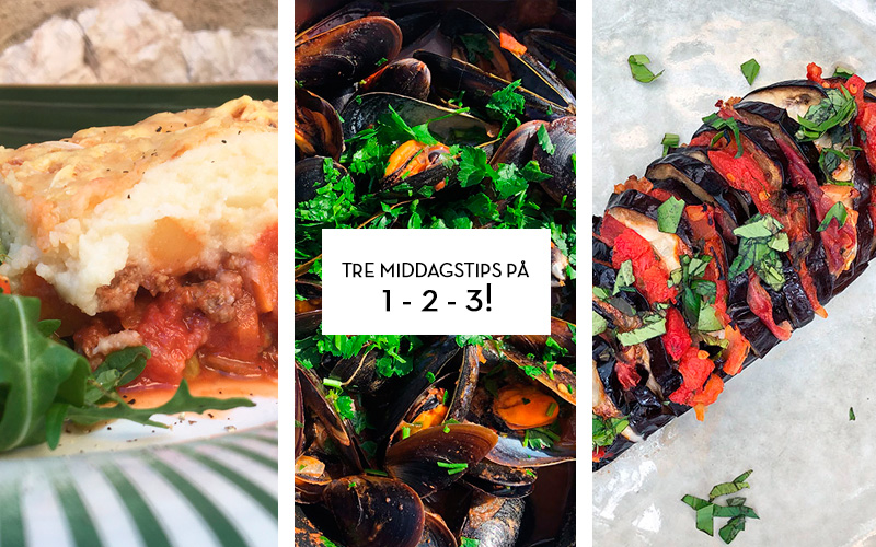 Tre middagstips på 1-2-3!