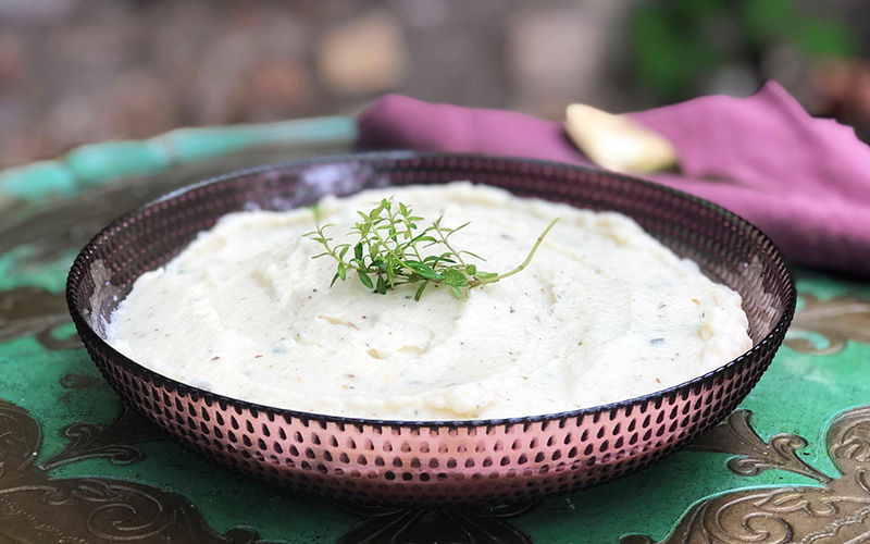 Fløyelsmyk blomkålpuré