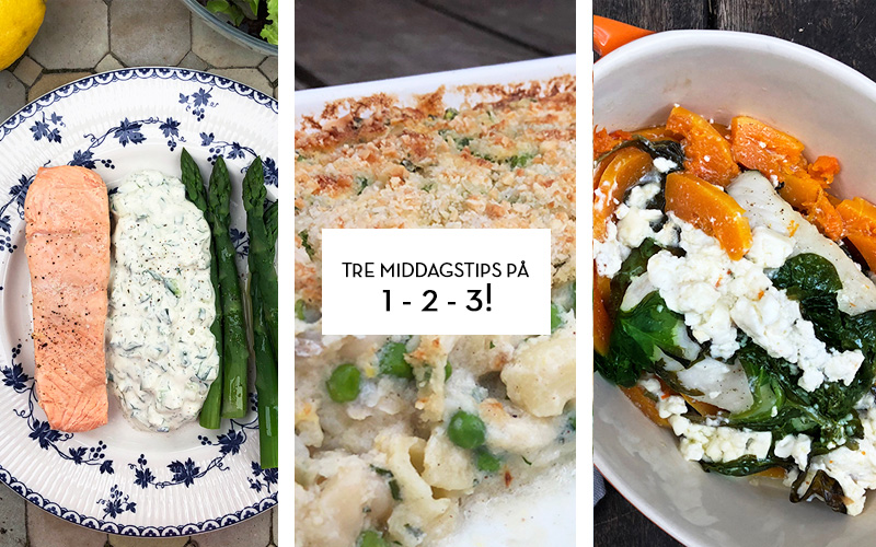 Tre middagstips på 1-2-3!