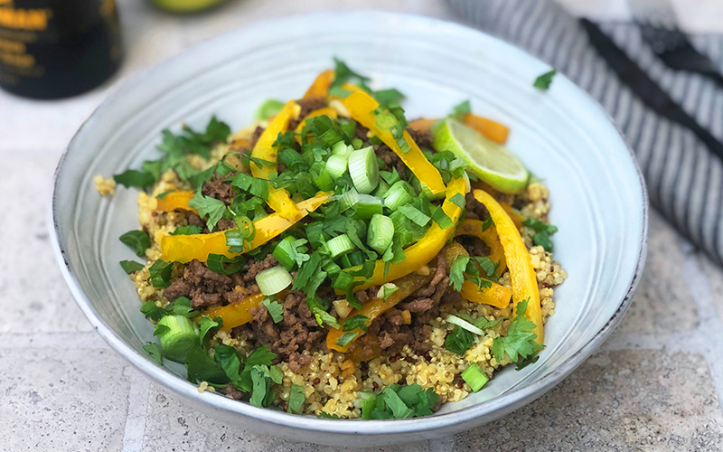 Full fart med koreansk kjøtt- og quinoabolle!