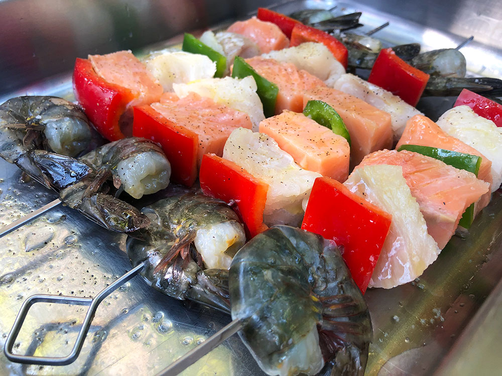 Fiskespyd med scampi og søtpotetpuré