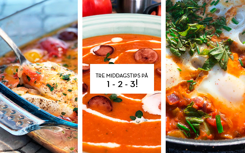 Tre middagstips på 1-2-3!