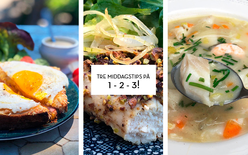 Tre middagstips på 1-2-3!