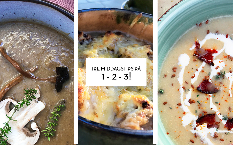 Tre middagstips på 1-2-3!
