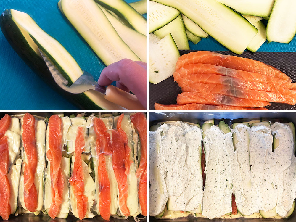 Lasagne med laks og squash