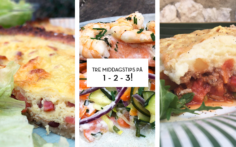 Tre middagstips på 1-2-3!
