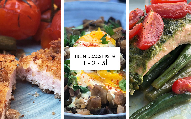 Tre middagstips på 1-2-3!