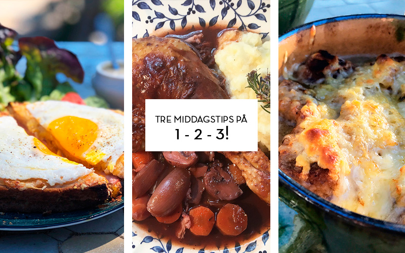 Tre middagstips på 1-2-3!