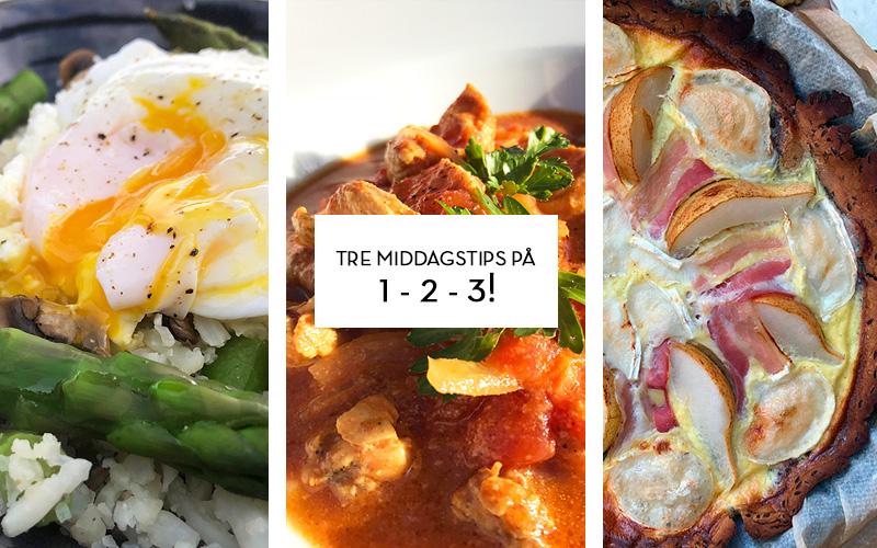 Tre middagstips på 1-2-3!