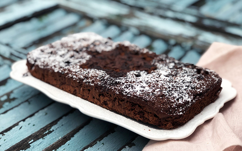 Kladdete squashbrownie