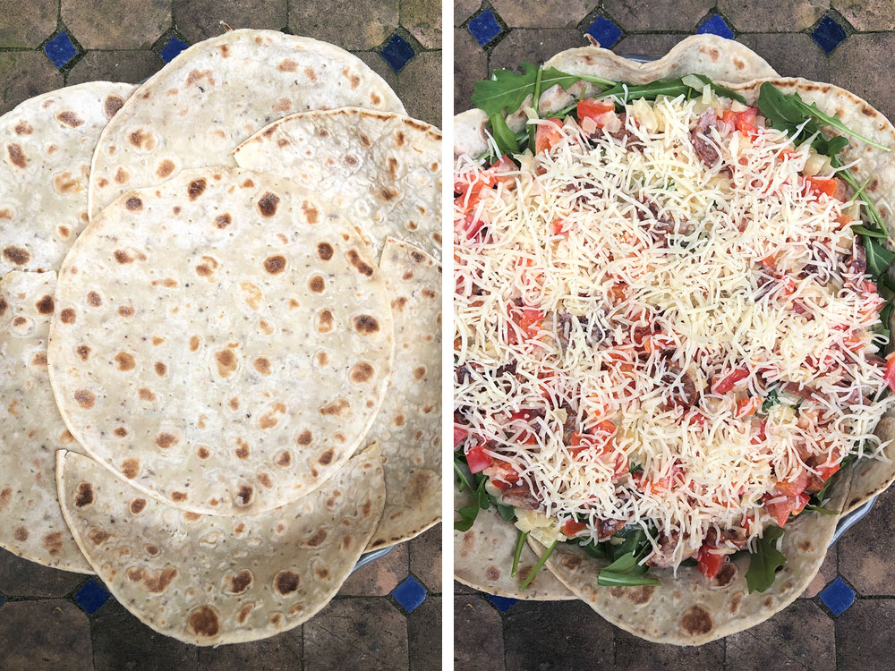 Lett lompepai med chorizo og paprika