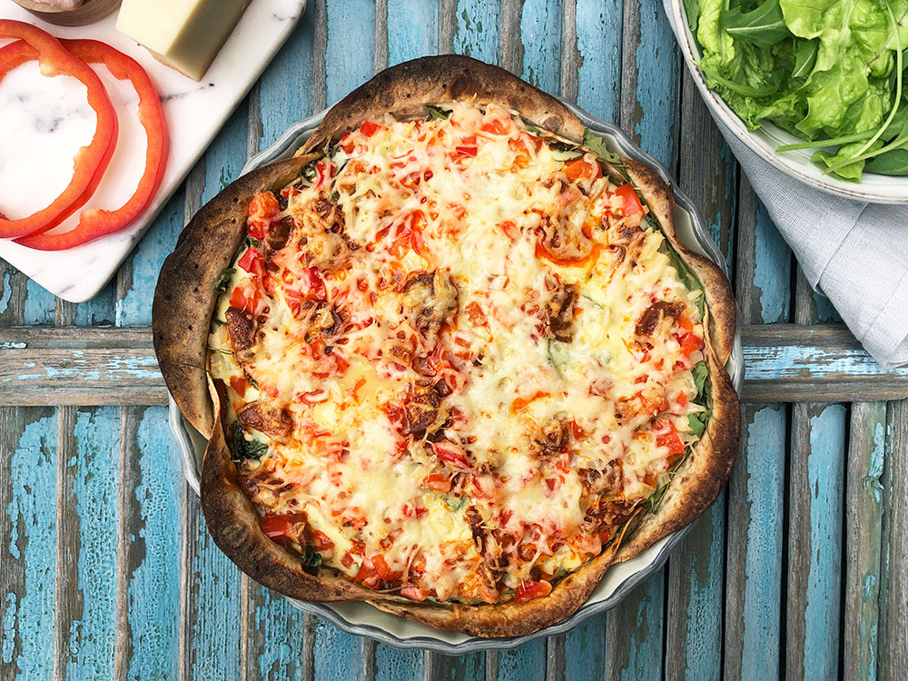 Lett lompepai med chorizo og paprika