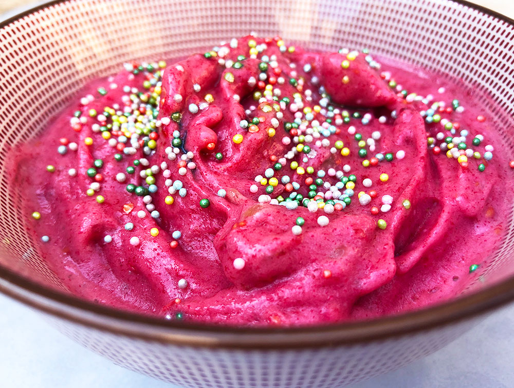 Nice cream med bringebær