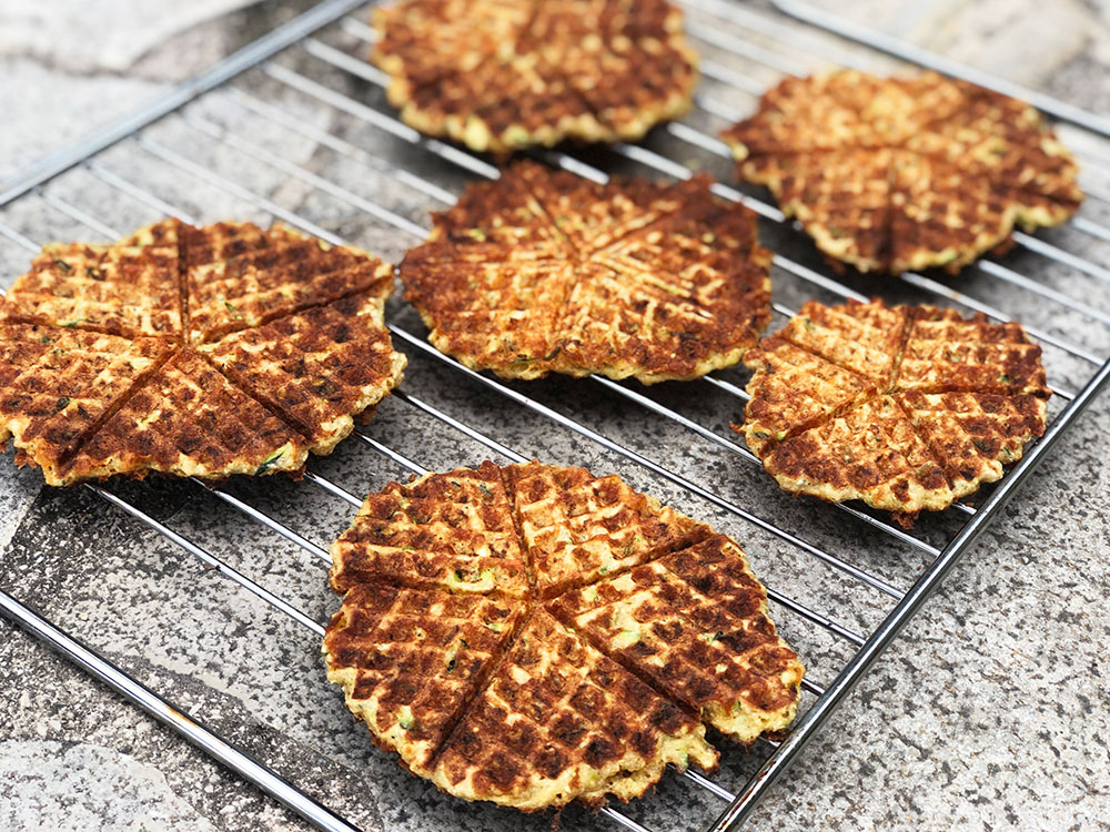 Cheesy squashvafler med parmesan