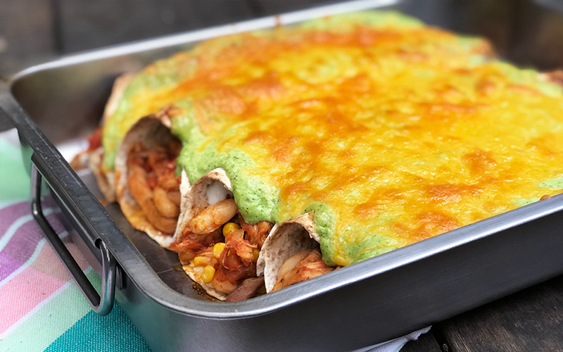 Enestående enchiladas med kylling enkel ostesaus