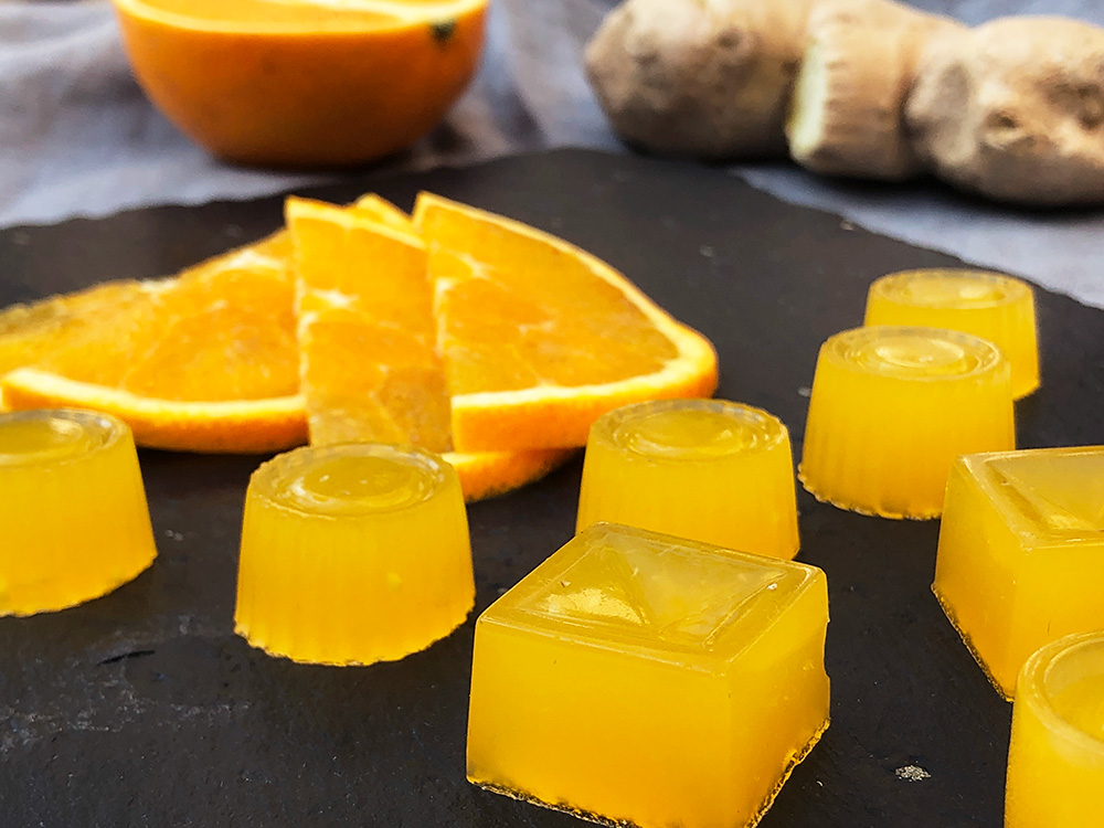 Gelegodis med appelsin og ingefær