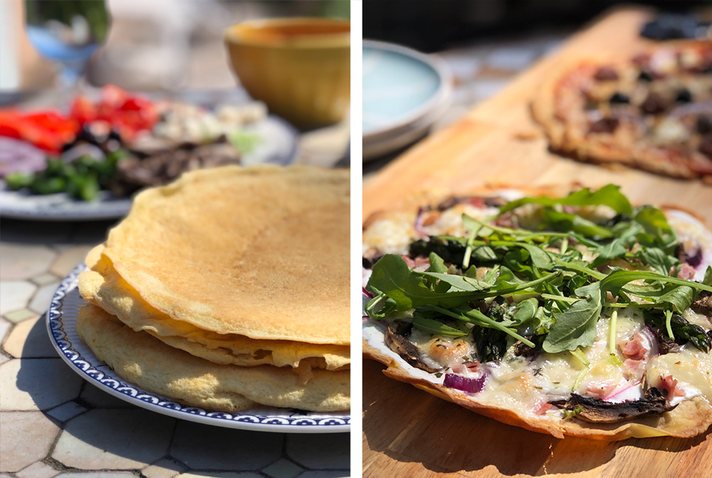 Superenkel pizza på kikertbunn (glutenfri)