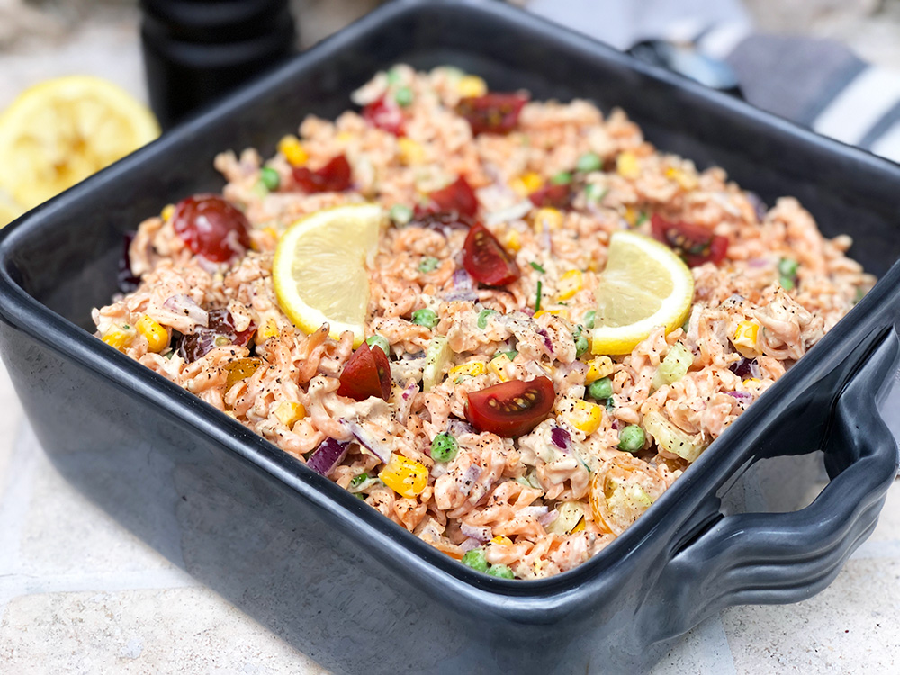 Kremet linsepastasalat med tunfisk