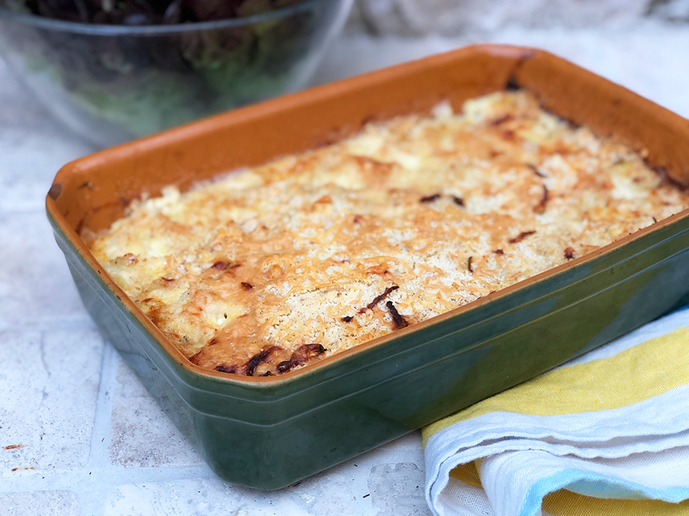 Fiskegratenge med torsk og squash