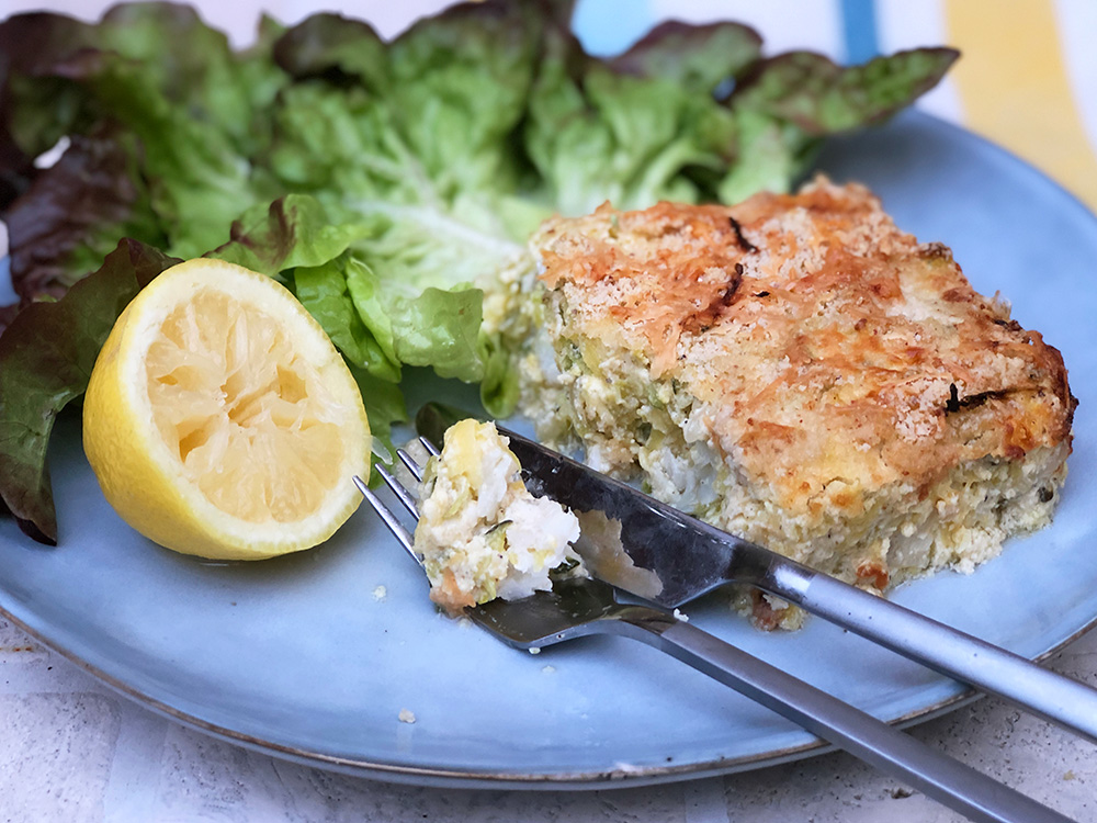 Fiskegratenge med torsk og squash