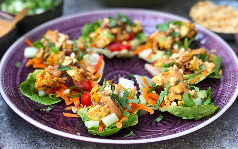 Grønne wraps med kylling - asian style!