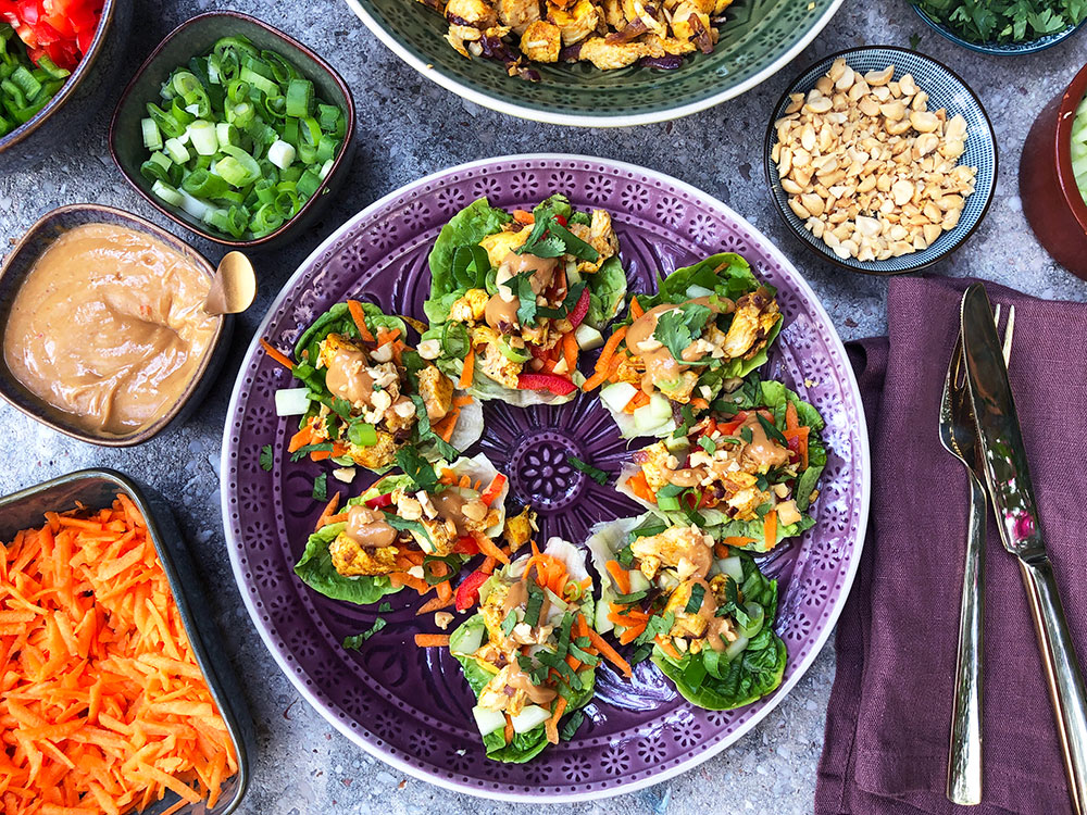 Grønne wraps med kylling - asian style!