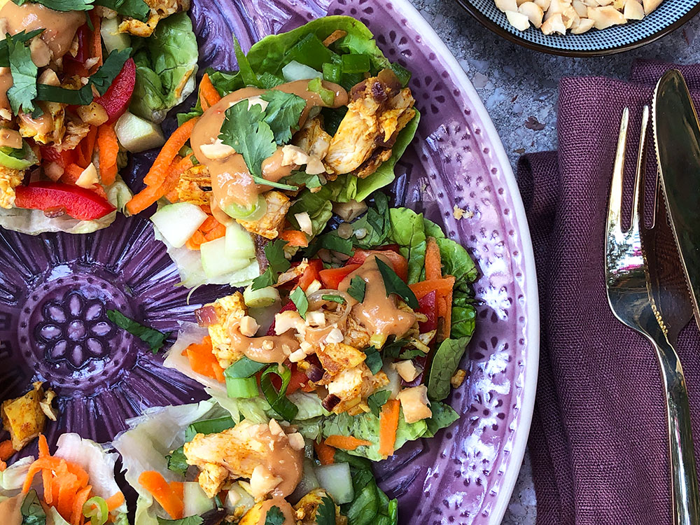 Grønne wraps med kylling - asian style!