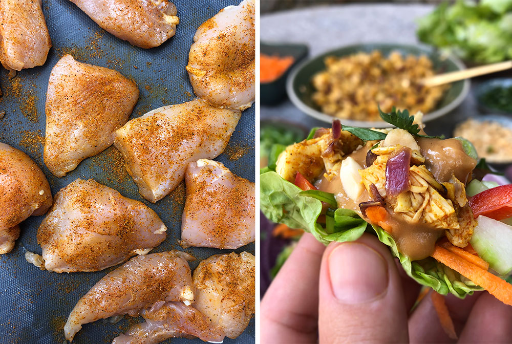 Grønne wraps med kylling - asian style!