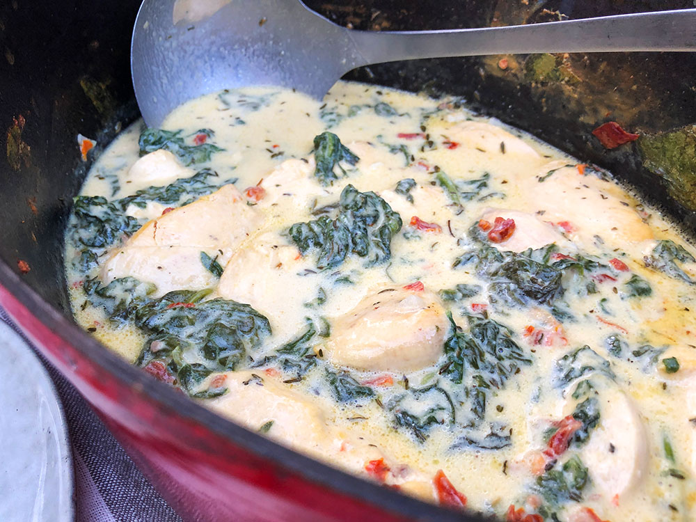 Kylling Alfredo med ertepasta