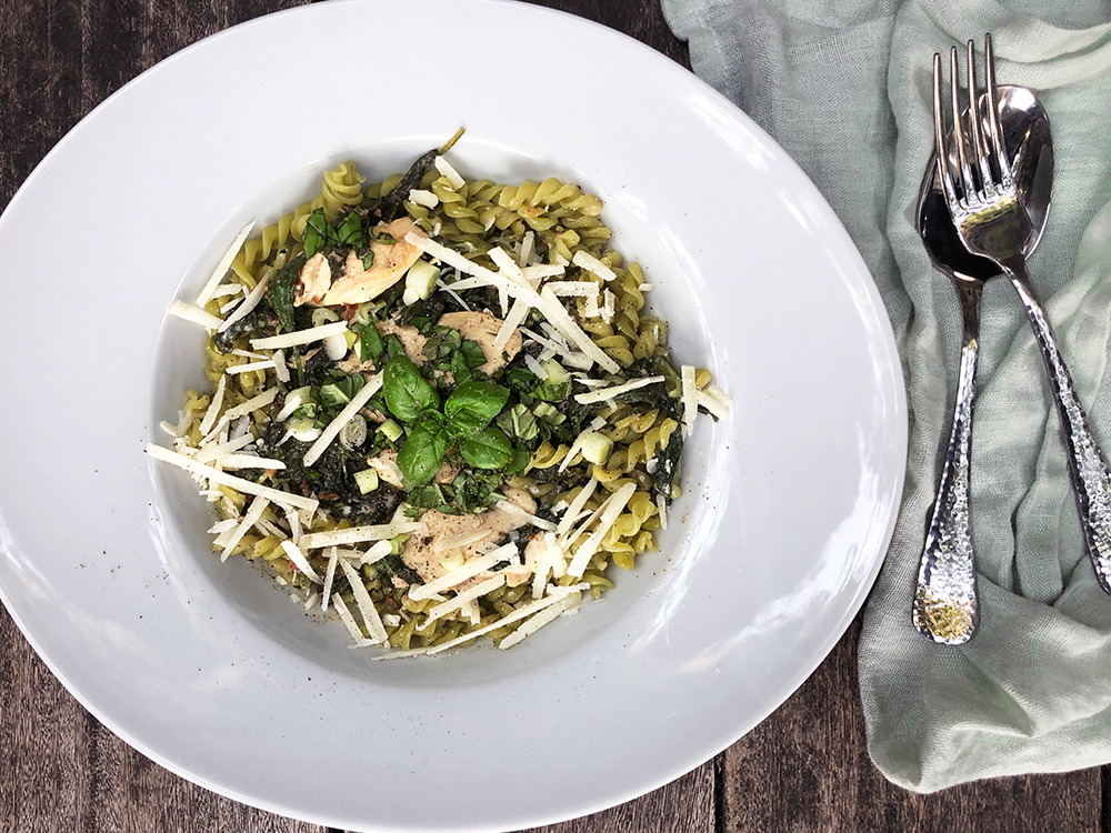 Kylling Alfredo med ertepasta