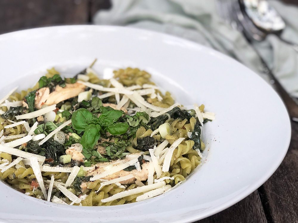 Kylling Alfredo med ertepasta