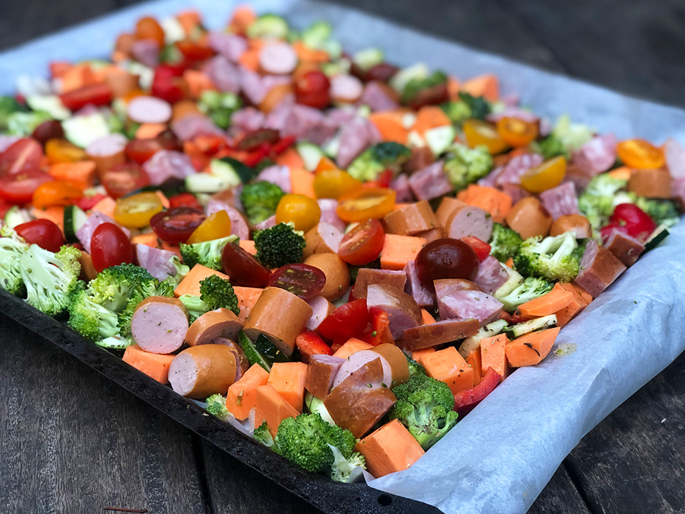 Alt i en pølse panne