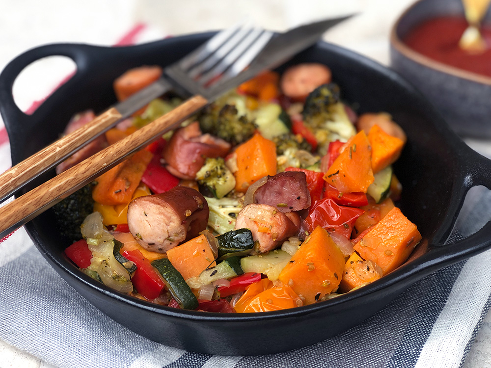 Alt i en pølse panne