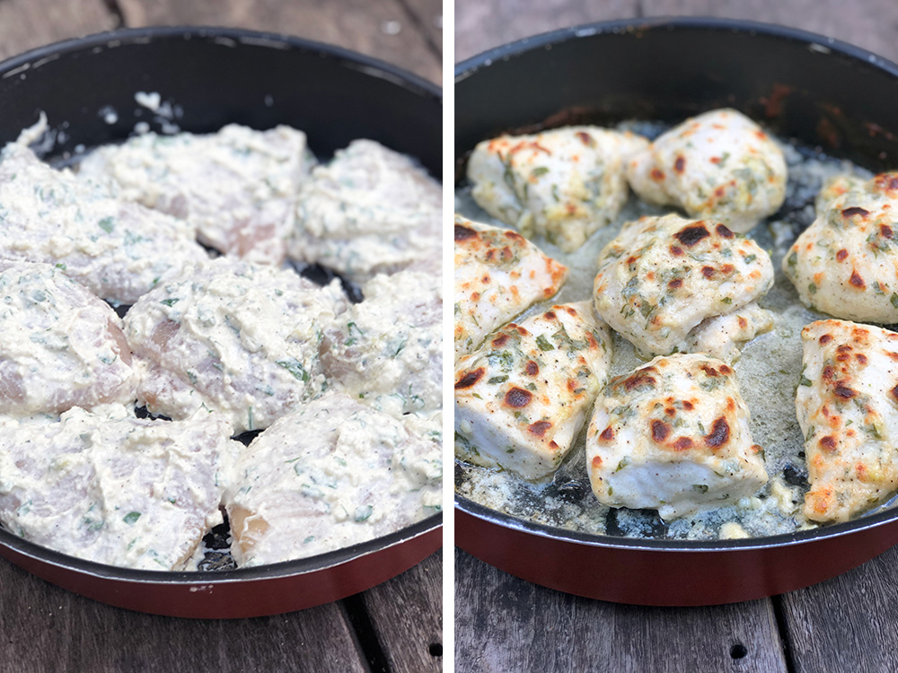 Bakt kylling i gresk yoghurt med lun quinoasalat