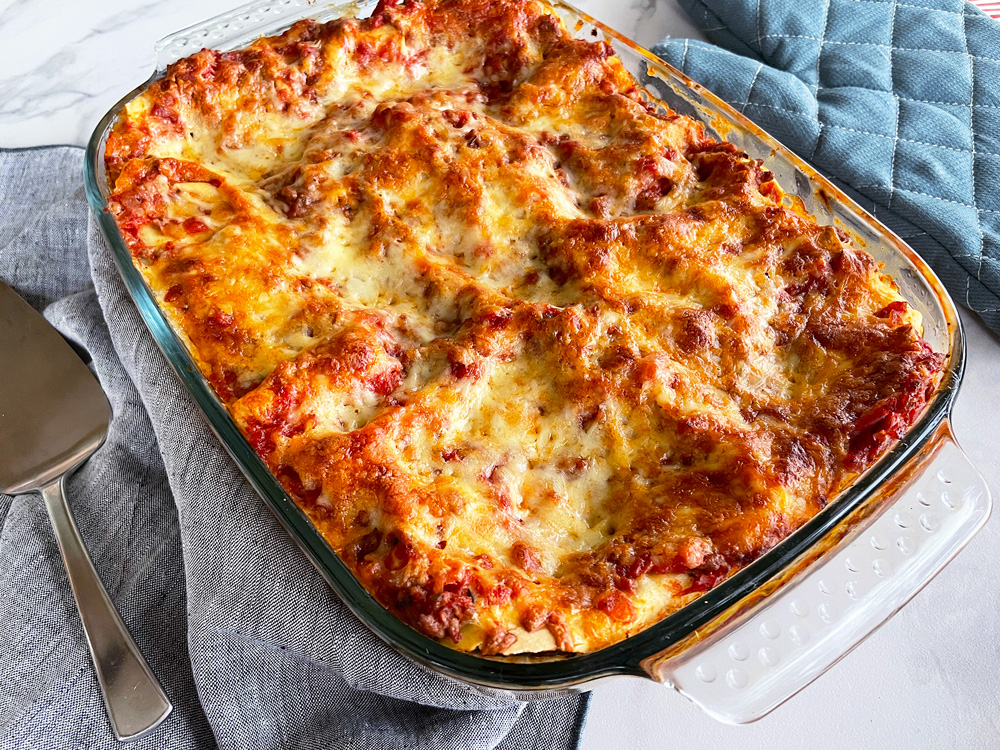 Lasagne al forno med aubergine