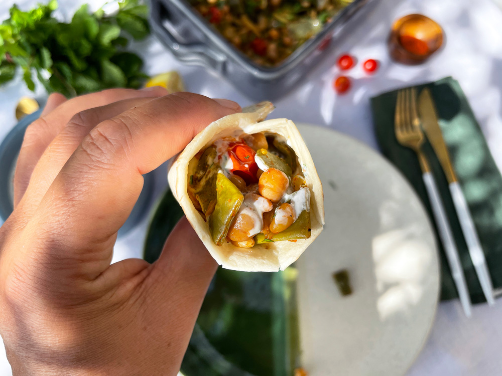 Vegetartaco med ristede grønnsaker