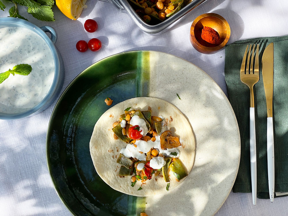 Vegetartaco med ristede grønnsaker