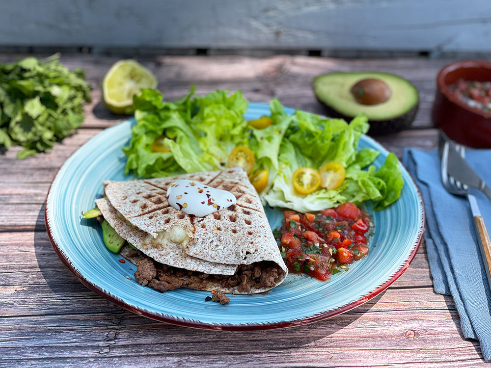 Bifftortilla med salsa