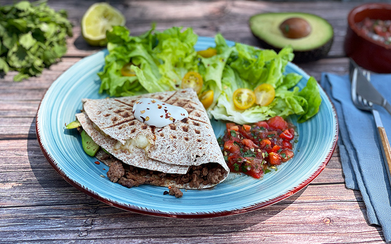 Bifftortilla med salsa
