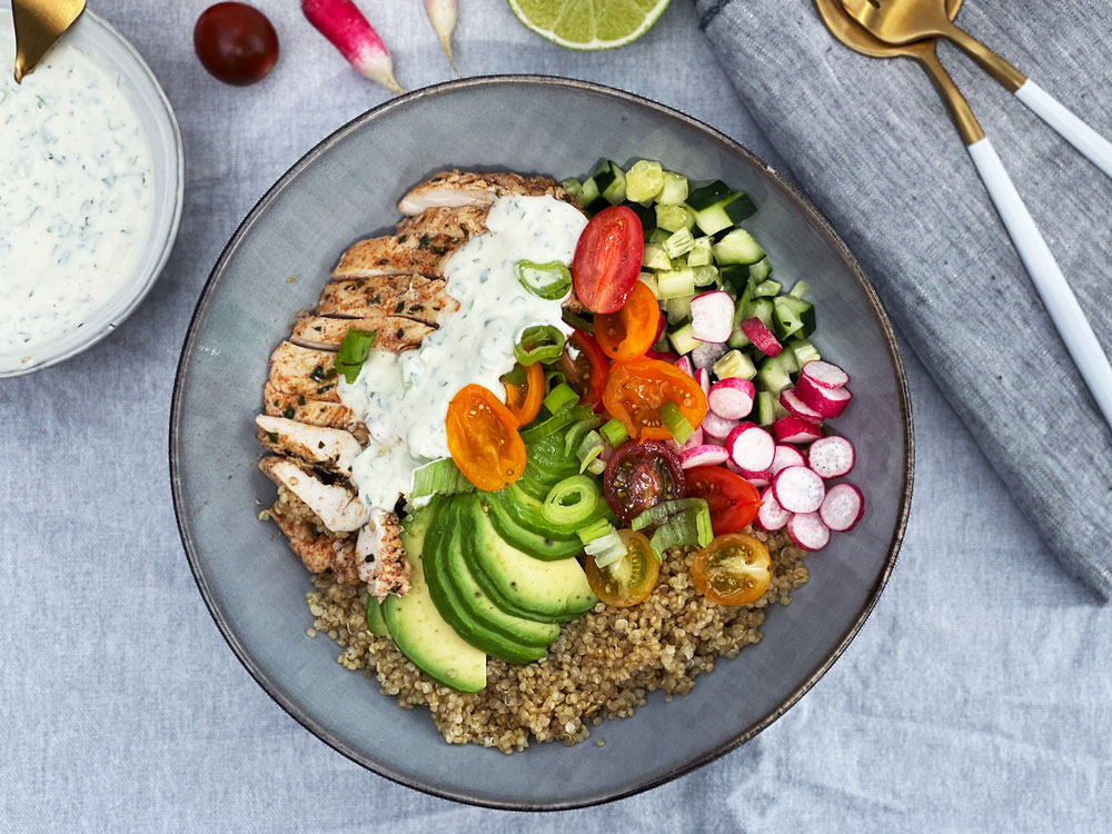 Middagsbolle med buffalo chicken