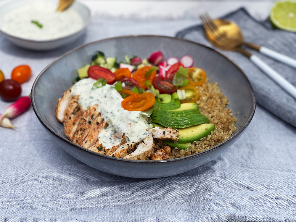 Middagsbolle med buffalo chicken