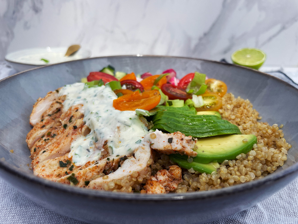 Middagsbolle med buffalo chicken