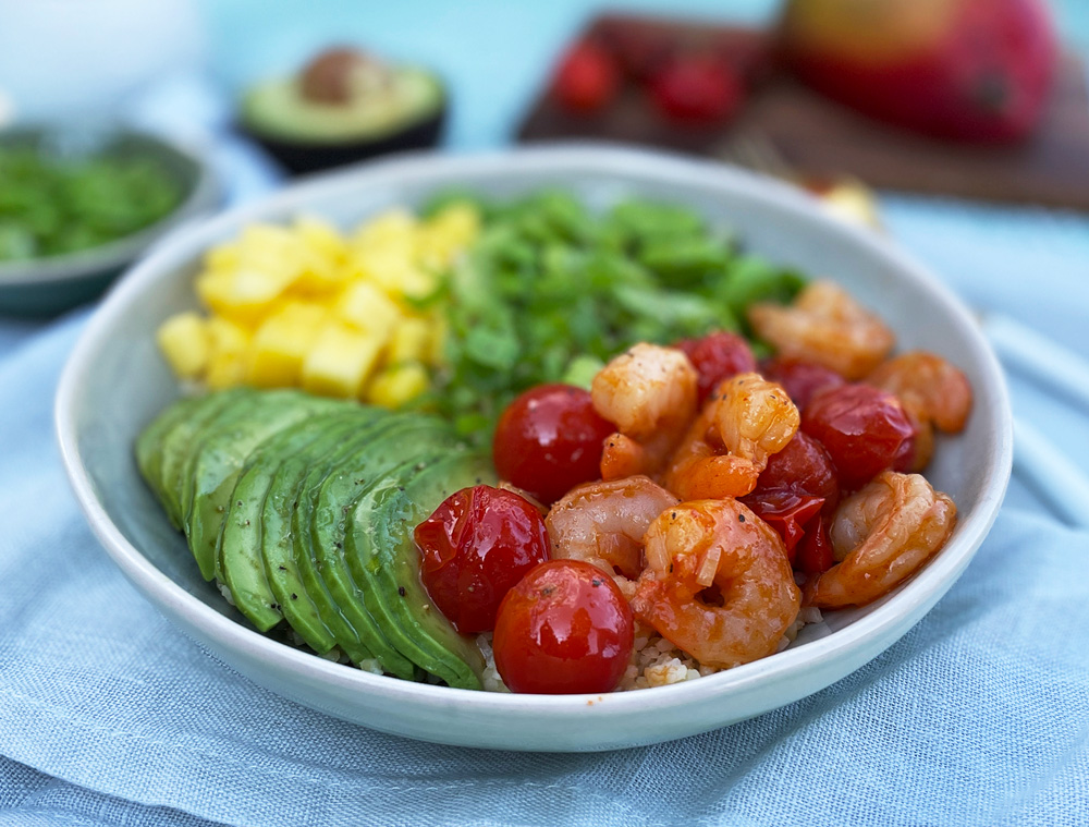 Middagsbolle med spicy tigerreker