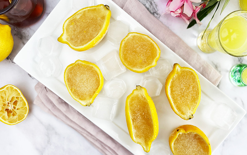 Frosne sitroner – hjemmelaget sitronsorbet