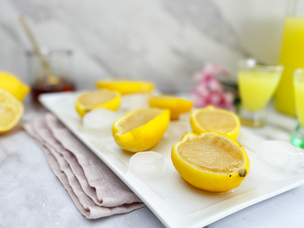 Frosne sitroner – hjemmelaget sitronsorbet