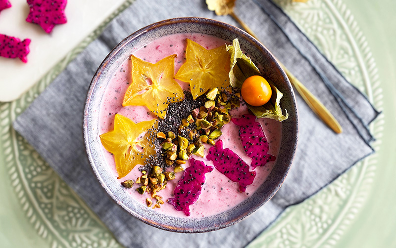 Smoothie bowl med jordbær