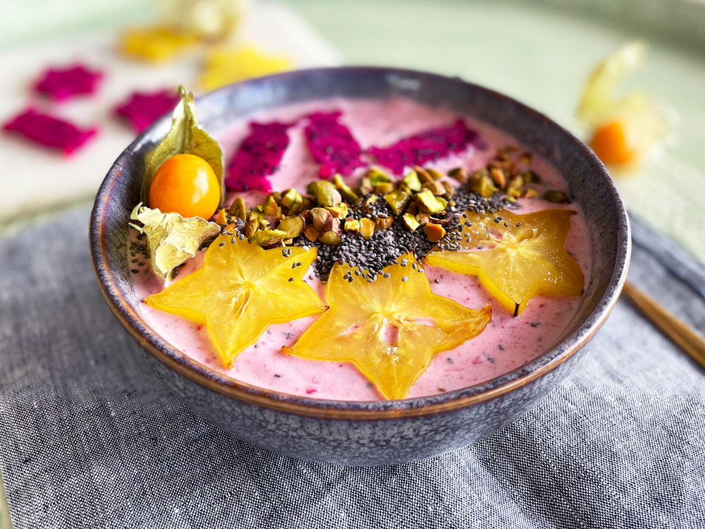 Smoothie bowl med jordbær