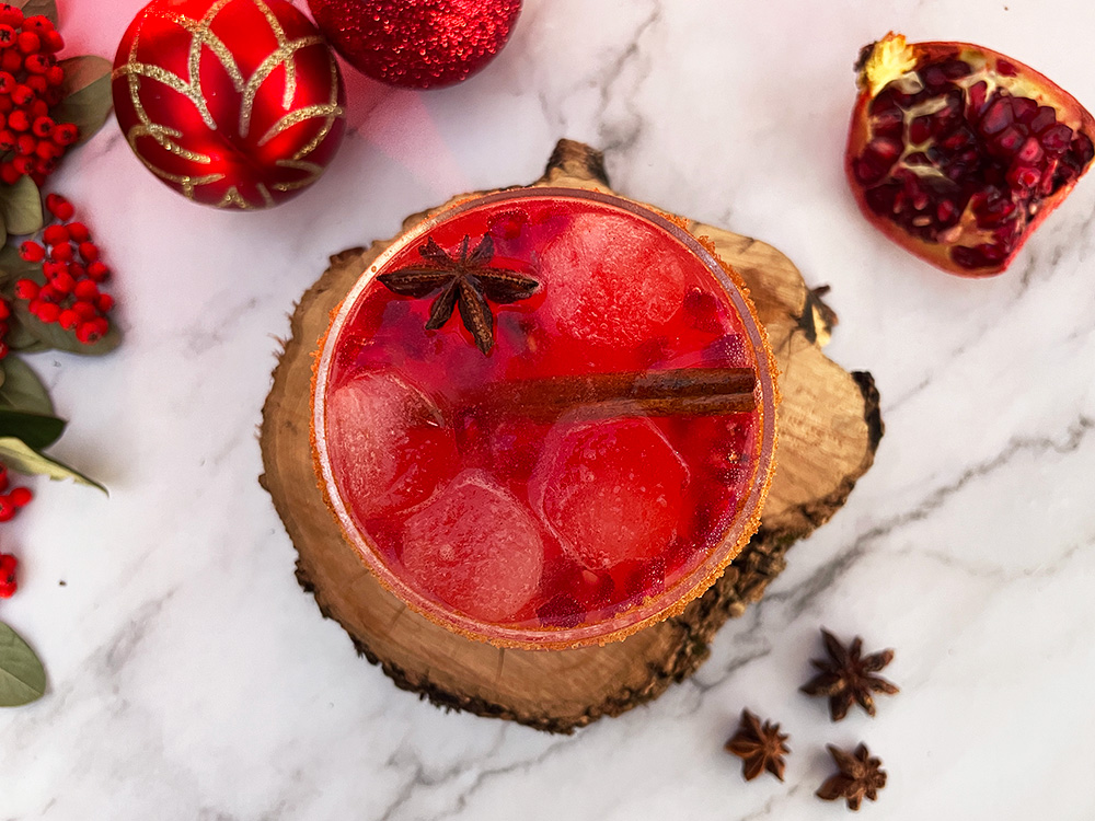 Julenissens nydelige mocktail med tranebær og ingefær